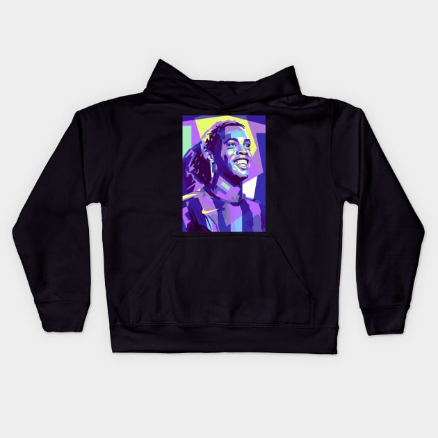 Ronaldinho pop art Kids Hoodie by mrcatguys